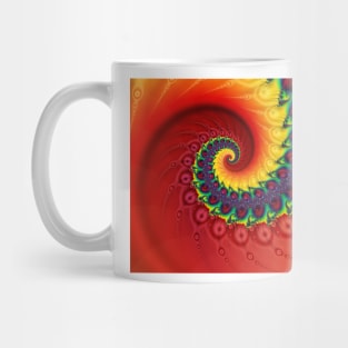 Red Fractal Spiral Mug